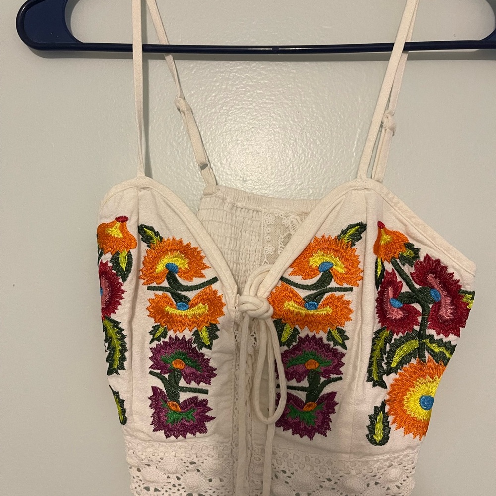 Crotchet Floral Two Piece Set